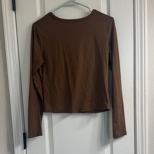 Brown Long Sleeve Women's Top